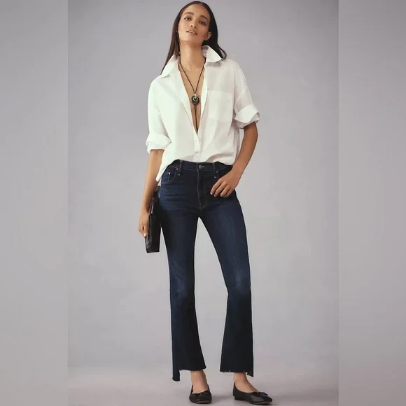 NWT MOTHER The Insider Crop Step Fray Jean in Off Limits - Picture 16 of 16